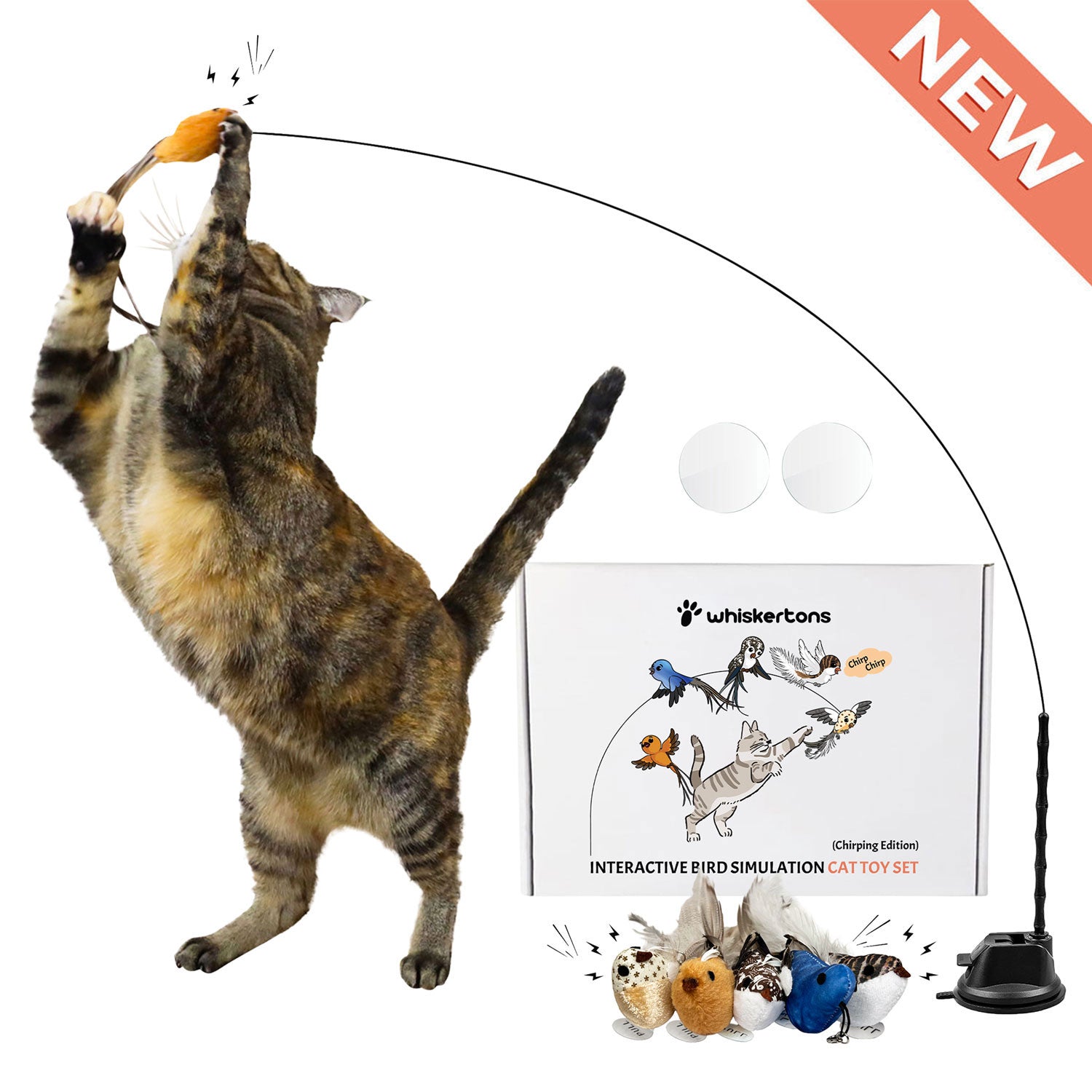 Interactive Bird Simulation Cat Toy Set (Chirping Edition)