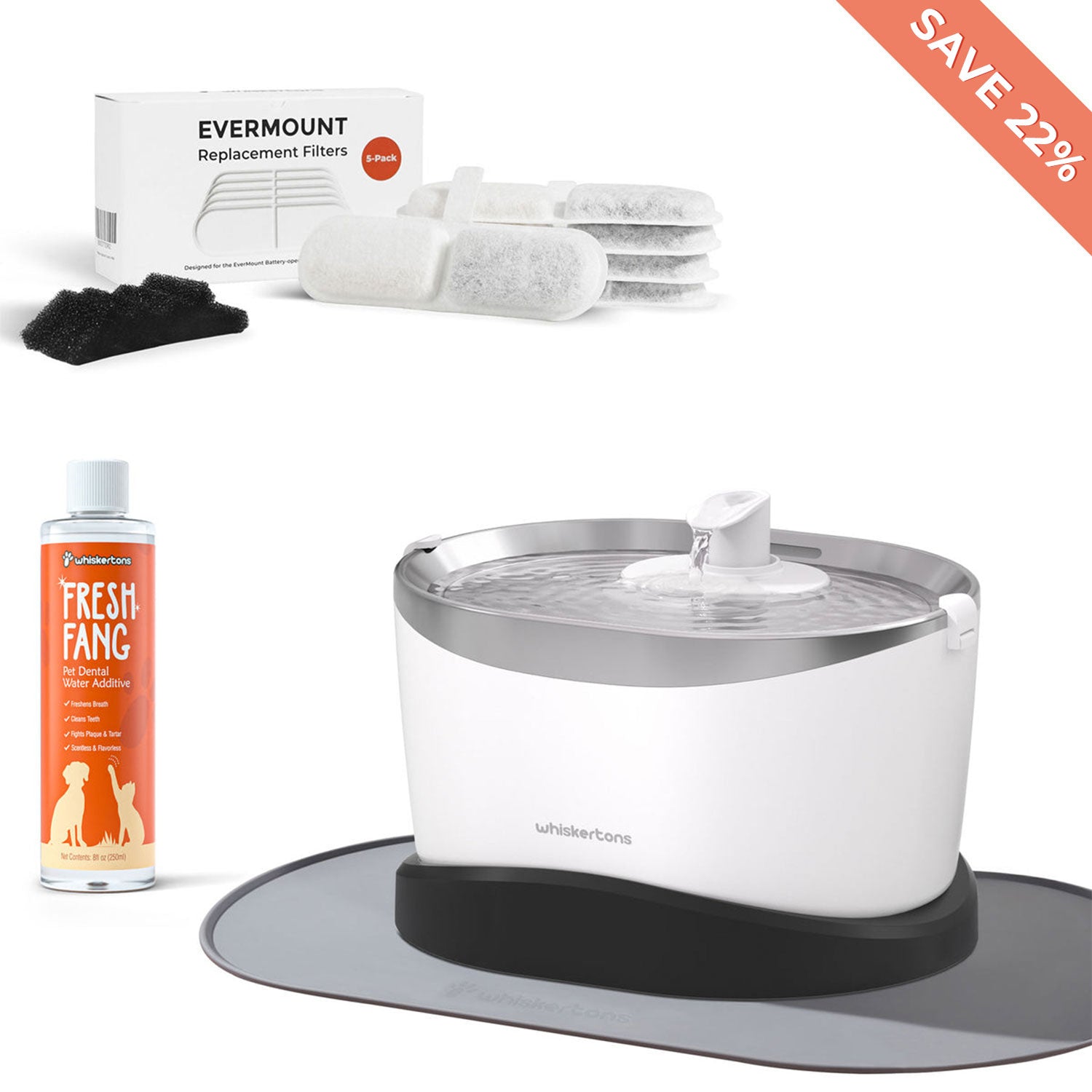 EverMount Battery-Operated Pet Water Fountain (Essential Bundle)