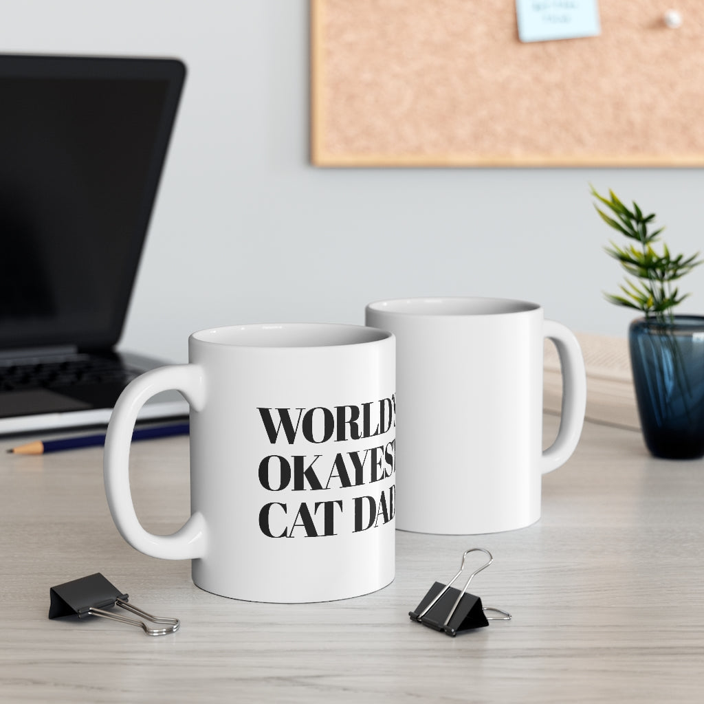 World's Okayest Cat Dad Mug