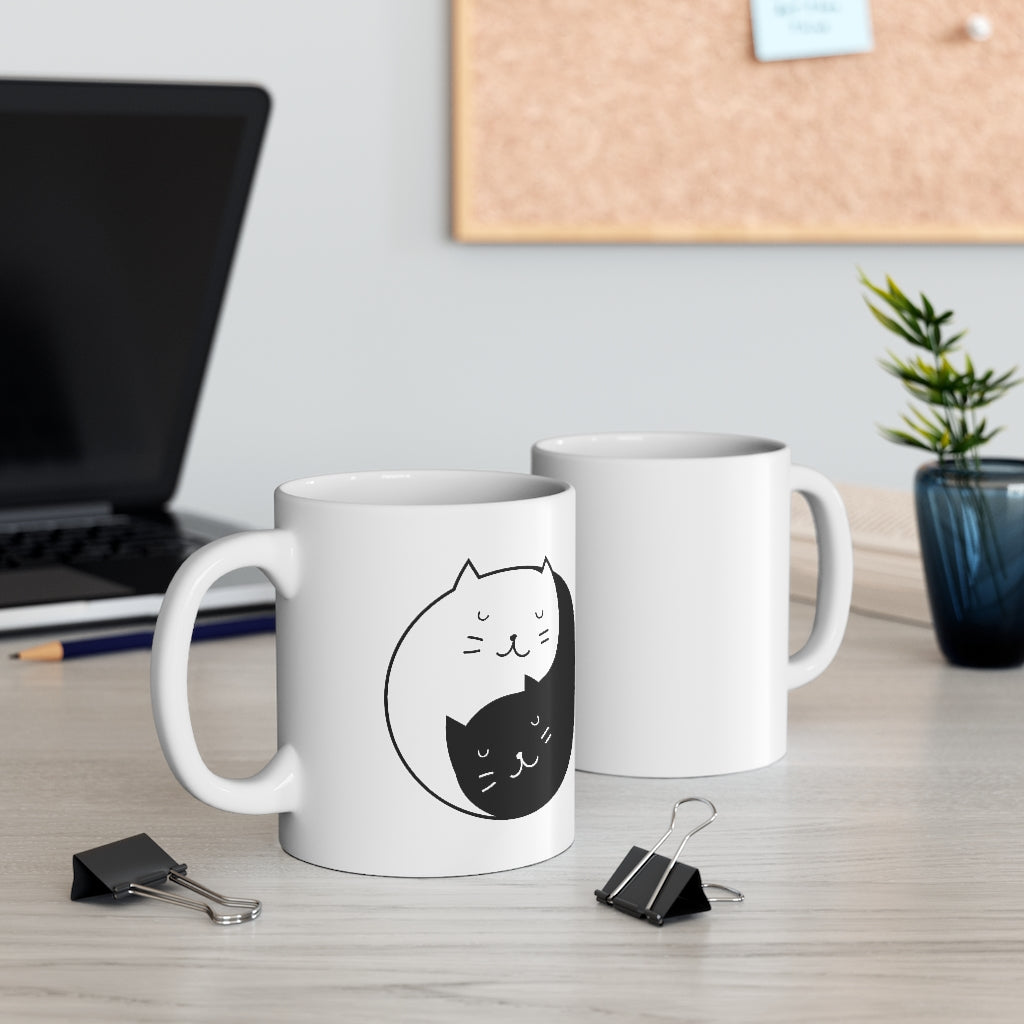 Yin Yang Cat Mug