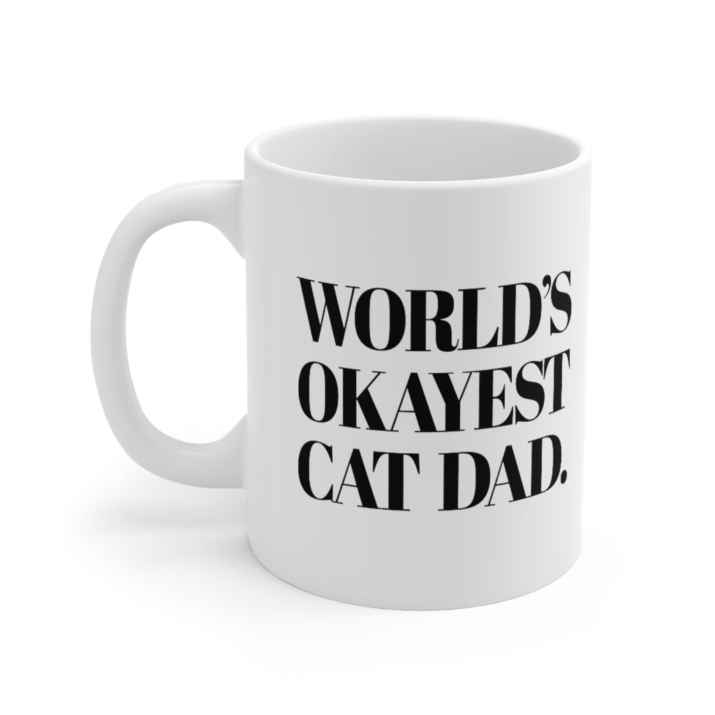 World's Okayest Cat Dad Mug