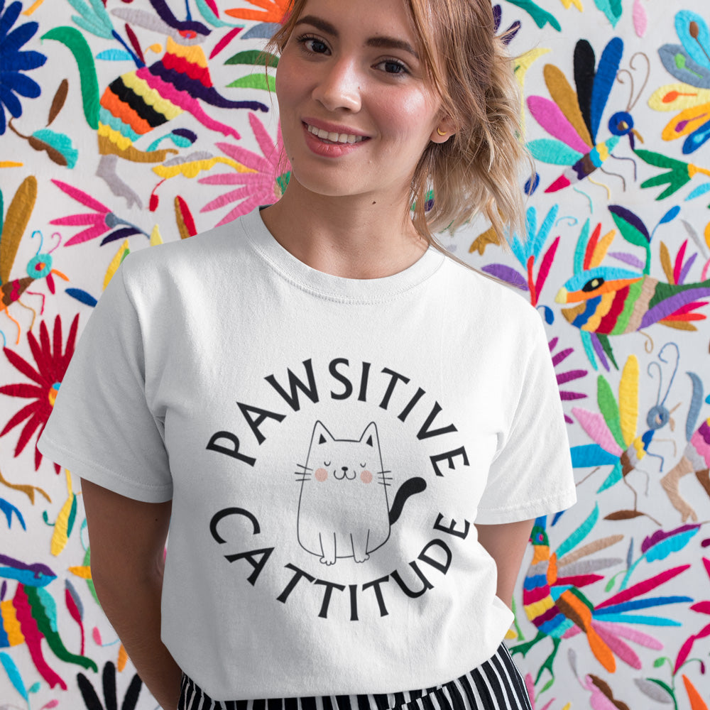 Pawsitive Cattitude Tee