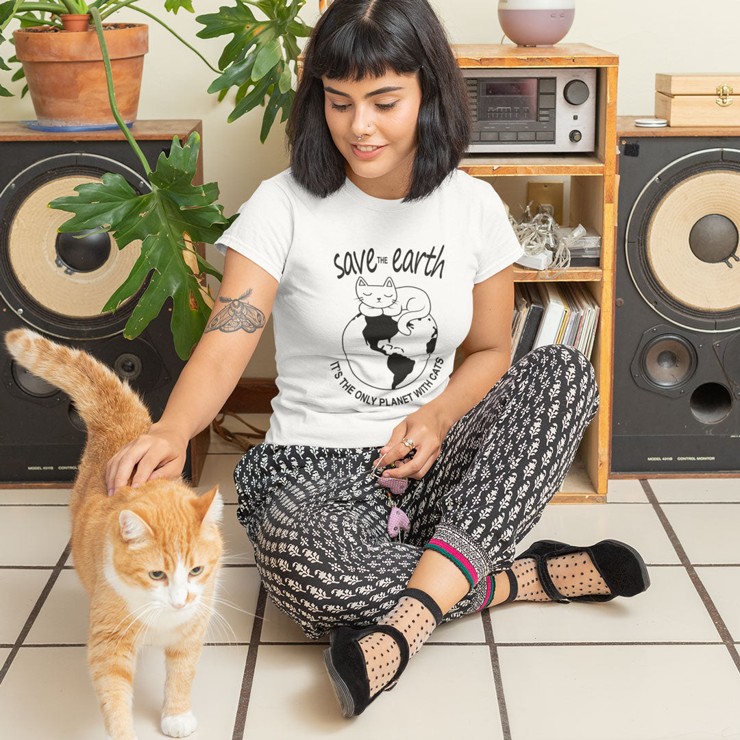 Save The Earth Cat Tee