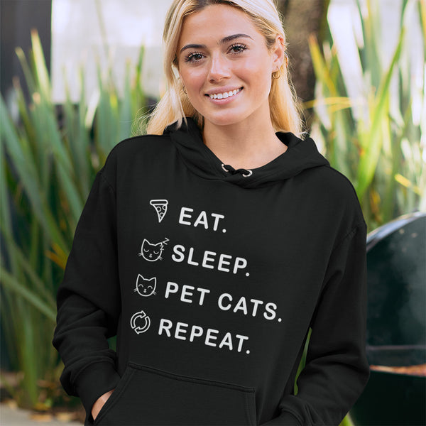Eat, Sleep & Pet Cats Hoodie