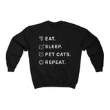Eat, Sleep & Pet Cats Sweatshirt