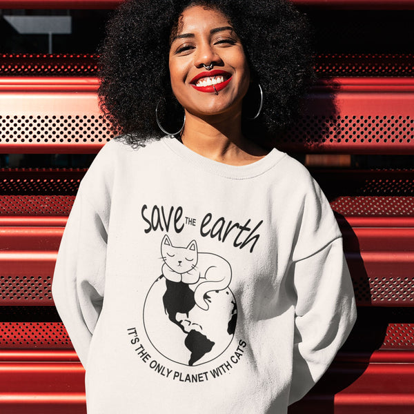 Save The Earth Cat Sweatshirt